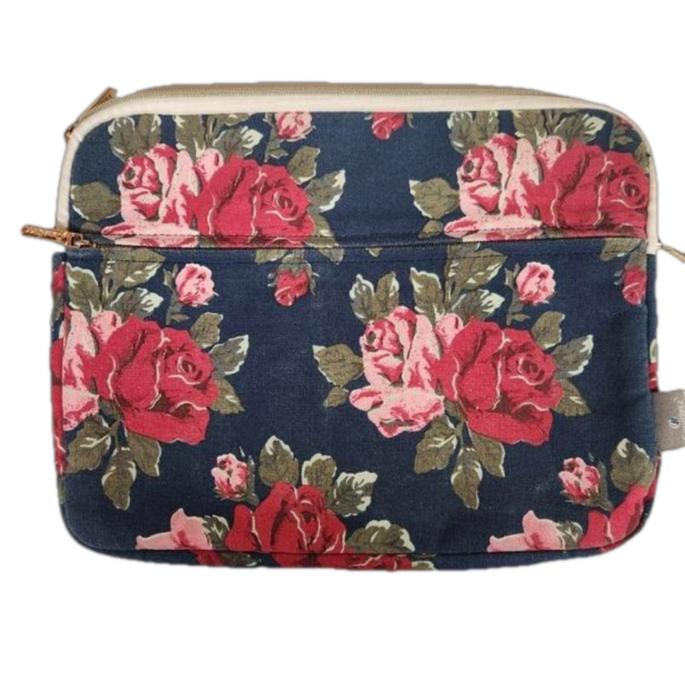 3/$25 CoolBell padded laptop cover with zipper utility pocket blue floral